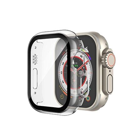 Apple Watch Ultra 49 Mm Uyumlu Sert Plastik Çizmeyen Pc Protective Ekran Ve Kasa Koruyucu Gard 20 Renksiz