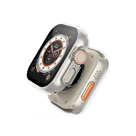Apple Watch Ultra 49 Mm Uyumlu Sert Plastik Çizmeyen Pc Protective Ekran Ve Kasa Koruyucu Gard 20 Renksiz
