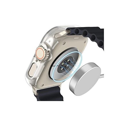 Apple Watch Ultra 49 Mm Uyumlu Sert Plastik Çizmeyen Pc Protective Ekran Ve Kasa Koruyucu Gard 20 Renksiz