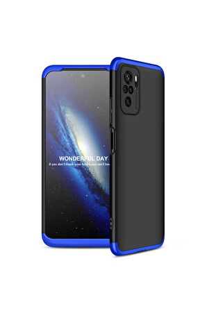 Xiaomi Poco M5S Uyumlu Kılıf Ays Kapak Siyah-Mavi