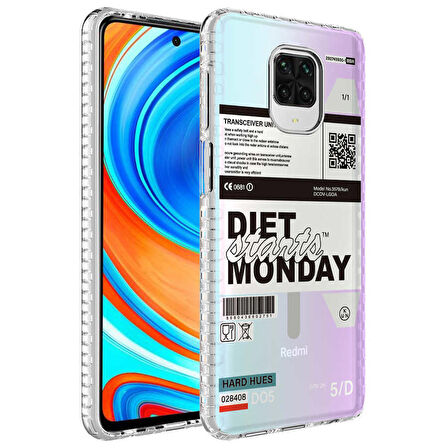 Xiaomi Redmi Note 9S Uyumlu Kılıf Airbag Kenarlı Renkli Desenli Silikon Elegans Kapak NO5