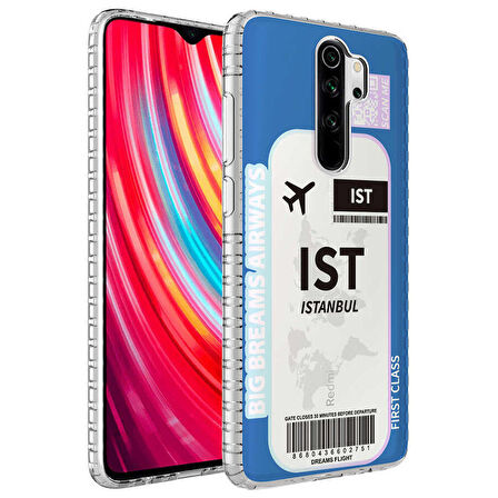 Xiaomi Redmi Note 8 Pro Uyumlu Kılıf Airbag Kenarlı Renkli Desenli Silikon Elegans Kapak NO4