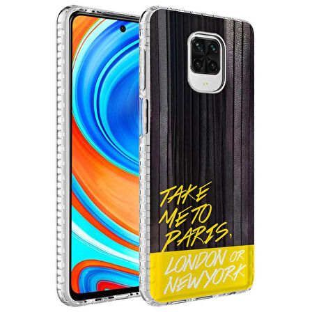 Xiaomi Redmi Note 9 Pro Uyumlu Kılıf Airbag Kenarlı Renkli Desenli Silikon Elegans Kapak NO3