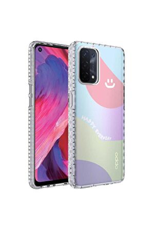 Oppo A74 4G Uyumlu Kılıf Airbag Kenarlı Renkli Desenli Silikon Elegans Kapak NO7