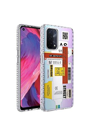 Oppo A74 4G Uyumlu Kılıf Airbag Kenarlı Renkli Desenli Silikon Elegans Kapak NO2