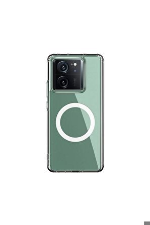 Xiaomi Mi 13T Uyumlu Kılıf Sert PC Arka Yüzey Wireless Şarj Özellikli Flet Magsafe Kapak
