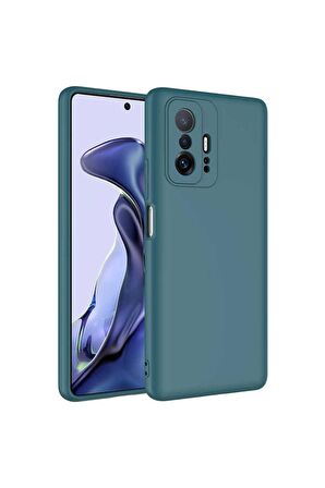 Xiaomi Mi 11T Pro 5G Uyumlu Kılıf Mara Lansman Kapak Koyu Yeşil