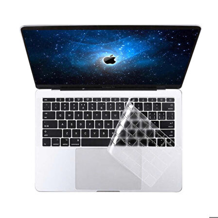 Apple Macbook 13' Pro Touch Bar A1706 Uyumlu Klavye Koruyucu Şeffaf Silikon Ped