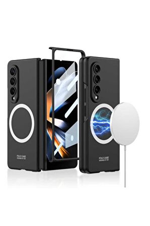 Samsung Galaxy Z Fold 4 Uyumlu Kılıf Wireless Şarj Özellikli Kıpta Magsafe Kapak