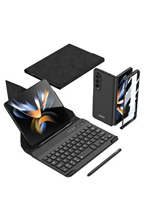 Samsung Galaxy Z Fold 4 Uyumlu Kılıf Standlı Bluetooth Klavyeli Kıpta Keyboard Set Kılıf