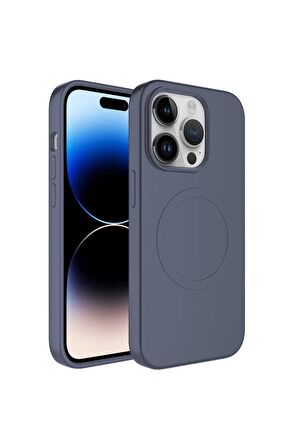 Apple iPhone 11 Pro Uyumlu Kılıf Magsafe Wireless Şarj Özellikli Pastel Renk Silikon Plas Kapak Lavendery Gray