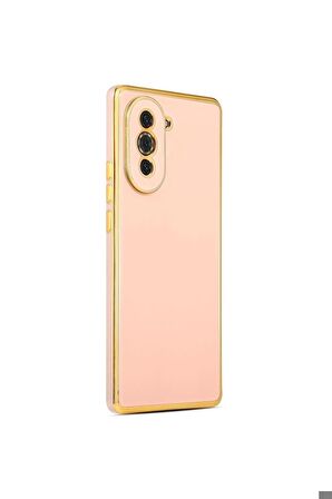 Huawei Nova 10 Uyumlu Kılıf Bark Kapak Rose Gold
