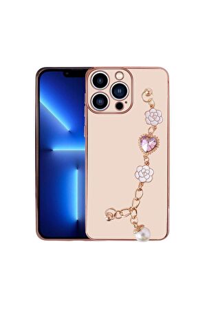 Apple iPhone 14 Pro Uyumlu Kılıf El Tutamaçlı Kamera Korumalı Taka Silikon Kapak Pembe