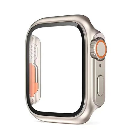 Apple Watch 44 Mm Uyumlu - Watch Ultra 49 Mm Dönüştürücü Kasa & Ekran Koruyucu Tam Koruma Kapak