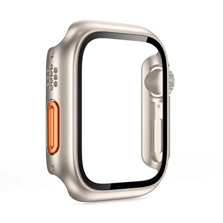 Apple Watch 44 Mm Uyumlu - Watch Ultra 49 Mm Dönüştürücü Kasa & Ekran Koruyucu Tam Koruma Kapak