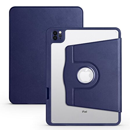 Apple iPad Pro 11 2021 (3.Nesil) Uyumlu Tablet Kılıfı Kalem Bölmeli Termik Kılıf Lacivert