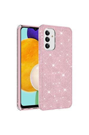 Samsung Galaxy A13 5G Uyumlu Kılıf Shining Silikon Pembe