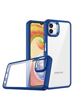 Samsung Galaxy A04E Uyumlu Kılıf Flora Kapak Lacivert