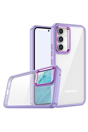 Samsung Galaxy A54 Uyumlu Kılıf Flora Kapak Lila