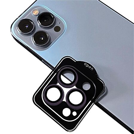 Apple iPhone 14 Pro Uyumlu CL-11 Safir Parmak İzi Bırakmayan Anti-Reflective Kamera Lens Koruyucu Derin Mor