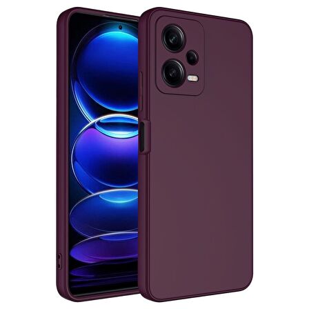 Xiaomi Redmi Note 12 Pro 5G Uyumlu Kılıf Mara Lansman Kapak Koyu Mor