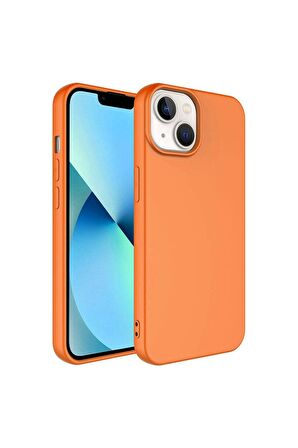 Apple iPhone 14 Uyumlu Kılıf Kamera Korumalı Mara Lansman Kapak Turuncu
