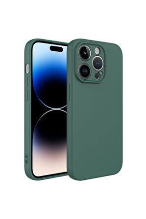 Apple iPhone 14 Pro Max Uyumlu Kılıf Kamera Korumalı Mara Lansman Kapak Koyu Yeşil