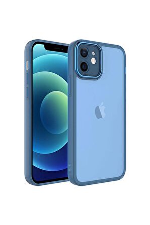 Apple iPhone 11 Uyumlu Kılıf Kamera Korumalı Transparan Post Kapak Mavi