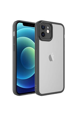 Apple iPhone 11 Uyumlu Kılıf Kamera Korumalı Transparan Post Kapak Siyah