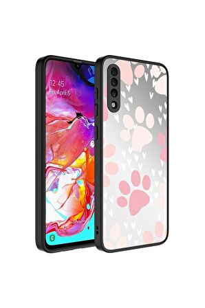 Samsung Galaxy A70 Uyumlu Kılıf Aynalı Desenli Kamera Korumalı Parlak Mirror Kapak Pati