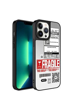Apple iPhone 13 Pro Max Uyumlu Kılıf Aynalı Desenli Kamera Korumalı Parlak Mirror Kapak Fragile