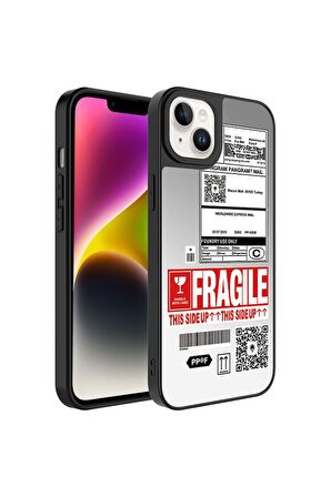 Apple iPhone 14 Uyumlu Kılıf Aynalı Desenli Kamera Korumalı Parlak Mirror Kapak Fragile