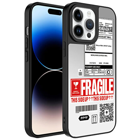 Apple iPhone 14 Pro Max Uyumlu Kılıf Aynalı Desenli Kamera Korumalı Parlak Mirror Kapak Fragile