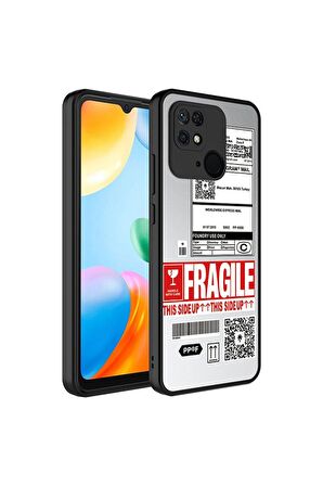 Xiaomi Redmi 10C Uyumlu Kılıf Aynalı Desenli Kamera Korumalı Parlak Mirror Kapak Fragile