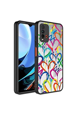 Xiaomi Redmi 9T Uyumlu Kılıf Aynalı Desenli Kamera Korumalı Parlak Mirror Kapak Kalp