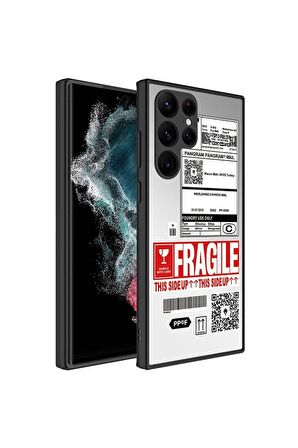 Samsung Galaxy S23 Ultra Uyumlu Kılıf Aynalı Desenli Kamera Korumalı Parlak Mirror Kapak Fragile