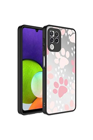 Samsung Galaxy A22 4G Uyumlu Kılıf Aynalı Desenli Kamera Korumalı Parlak Mirror Kapak Pati