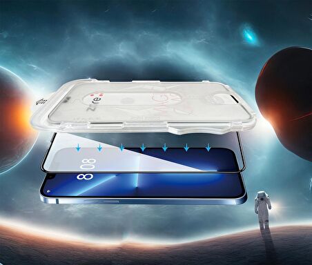 Apple iPhone 12 Pro Max Uyumlu Kolay Uygulama Aparatlı 5D Magic Glass Cam Ekran Koruyucu