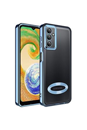 Samsung Galaxy A24 Uyumlu Kılıf Kamera Korumalı Logo Gösteren Omega Kapak Sierra Mavi