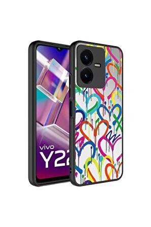 Vivo Y35 Uyumlu Kılıf Aynalı Desenli Kamera Korumalı Parlak Mirror Kapak Kalp