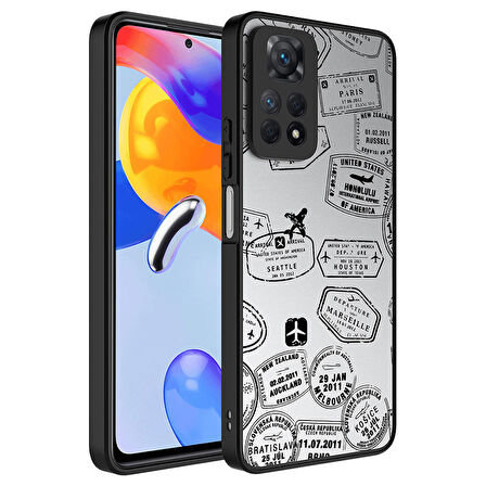 Xiaomi Redmi Note 12 Pro 4G Uyumlu Kılıf Aynalı Desenli Kamera Korumalı Parlak Mirror Kapak Seyahat