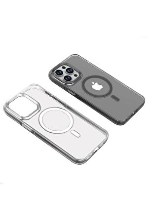 Apple iPhone 14 Pro Uyumlu Kılıf Wireless Şarj Özellikli Şeffaf Efsane Kapak