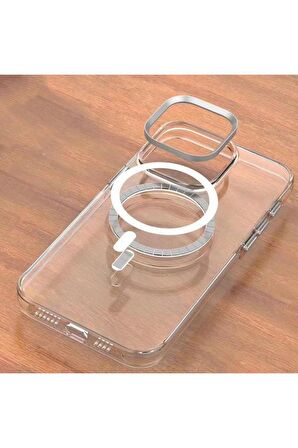 Apple iPhone 14 Pro Uyumlu Kılıf Wireless Şarj Özellikli Şeffaf Efsane Kapak