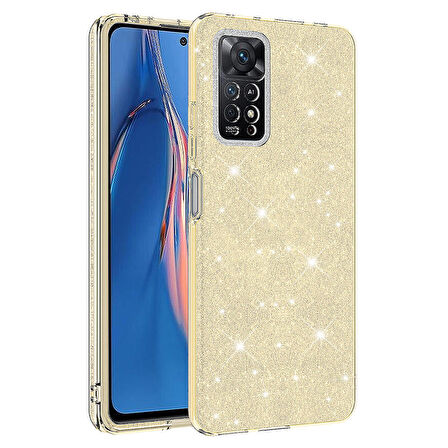 Xiaomi Redmi Note 12 Pro 4G Uyumlu Kılıf Shining Silikon Gold