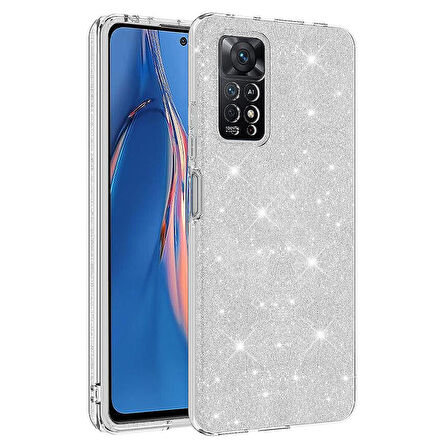 Xiaomi Redmi Note 12 Pro 4G Uyumlu Kılıf Shining Silikon Gümüş