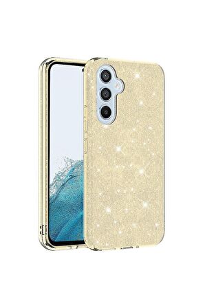 Samsung Galaxy A54 Uyumlu Kılıf Shining Silikon Gold