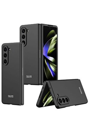 Samsung Galaxy Z Fold 5 Uyumlu Kılıf Sert Kıpta Kapak Siyah
