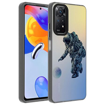 Xiaomi Redmi Note 11 Pro 5G Uyumlu Kılıf Desenli Dragon Sert Kapak Astronot