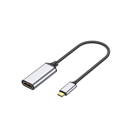 QG05 8K 60 Hz Görüntü Kalitesi Type-C to HDMI Dönüştürücü 15cm Gümüş