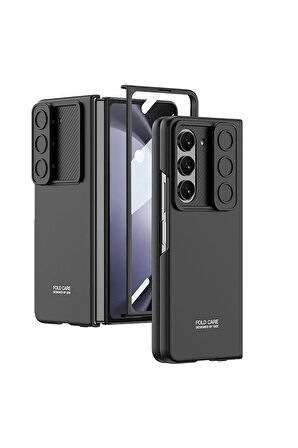 Samsung Galaxy Z Fold 5 Uyumlu Kılıf Kamera Korumalı Kıpta Sürgülü Kapak